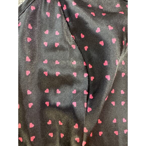 APT. 9 Slip Dress Satin Mini Lingerie Heart Print Black Pink Size XL - Picture 5 of 8